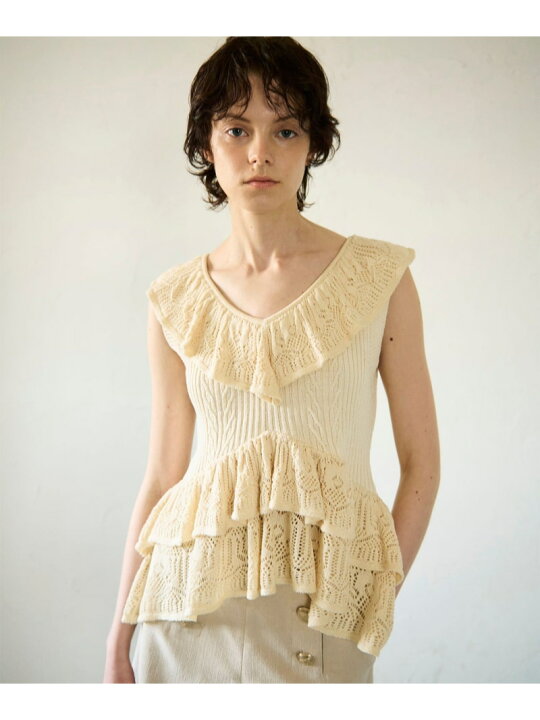 楽天市場】【SALE／40%OFF】ミックスフリルニットトップ GRACE 
