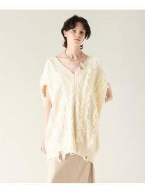 【SALE／60%OFF】クラッシュニットトップ GRACE CONTINENTAL グレースコンチネンタル トップス ニット ブラック ホワイト【RBA_E】【送料無料】[Rakuten Fashion]