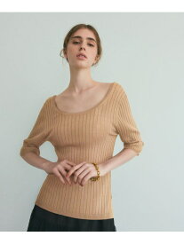【SALE／50%OFF】リブニットトップ GRACE CONTINENTAL グレースコンチネンタル トップス ニット ブラック ブラウン【RBA_E】【送料無料】[Rakuten Fashion]