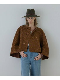 【SALE／60%OFF】サラサジャガードケープジャケット GRACE CONTINENTAL グレースコンチネンタル ジャケット・アウター ノーカラージャケット ブラウン ベージュ【RBA_E】【送料無料】[Rakuten Fashion]