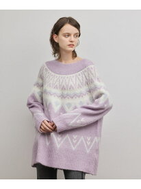 【SALE／40%OFF】フェアアイルニットトップ GRACE CONTINENTAL グレースコンチネンタル トップス ニット ブルー パープル【RBA_E】【送料無料】[Rakuten Fashion]