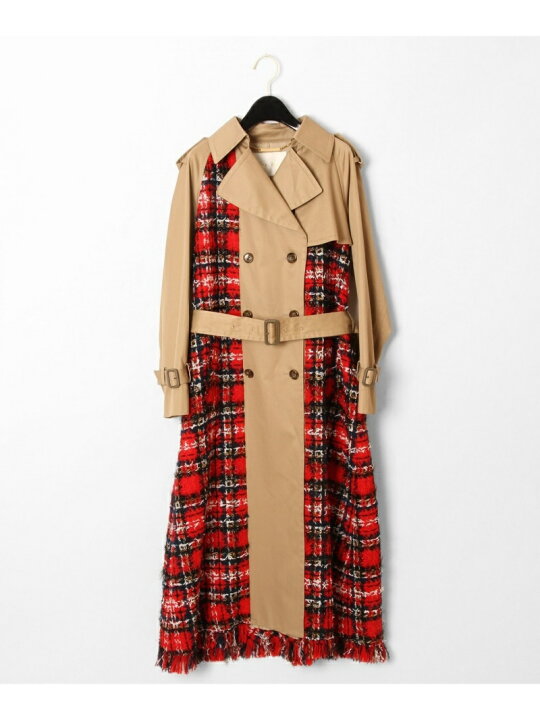 楽天市場】【SALE／60%OFF】チェックツイード切替トレンチ GRACE 