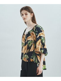 【SALE／70%OFF】リーフプリントカフタントップ GRACE CONTINENTAL グレースコンチネンタル トップス シャツ・ブラウス ピンク ブラック【RBA_E】【送料無料】[Rakuten Fashion]