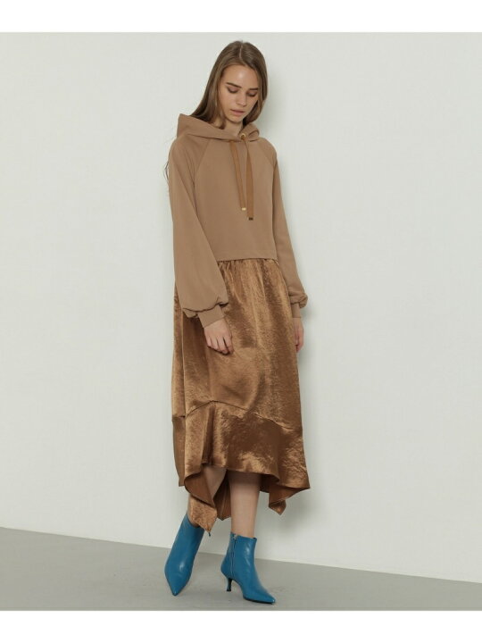 楽天市場】【SALE／60%OFF】パーカー切替サテンワンピース GRACE 