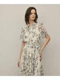 【SALE／30%OFF】【スタイリスト木津明子さんインスタライブ紹介】フラワープリントシャツフレアワンピース GRACE CONTINENTAL グレースコンチネンタル ワンピース・ドレス シャツワンピース グリーン ブルー ベージュ【RBA_E】【送料無料】[Rakuten Fashion]
