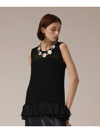 【SALE／50%OFF】チュールフリンジニットトップ GRACE CONTINENTAL グレースコンチネンタル トップス カットソー・Tシャツ ブラック ベージュ【RBA_E】【送料無料】[Rakuten Fashion]