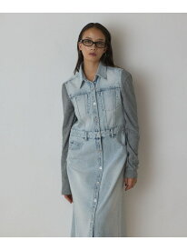 【SALE／50%OFF】デニムロングジレワンピース GRACE CONTINENTAL グレースコンチネンタル ワンピース・ドレス ワンピース ブルー ブラック【RBA_E】【送料無料】[Rakuten Fashion]