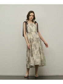 【SALE／40%OFF】シアージャガードティアードワンピース GRACE CONTINENTAL グレースコンチネンタル ワンピース・ドレス ワンピース イエロー ベージュ【RBA_E】【送料無料】[Rakuten Fashion]