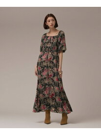 【SALE／60%OFF】ヴィンテージフラワープリントワンピース GRACE CONTINENTAL グレースコンチネンタル ワンピース・ドレス ワンピース ブラック ブラウン【RBA_E】【送料無料】[Rakuten Fashion]