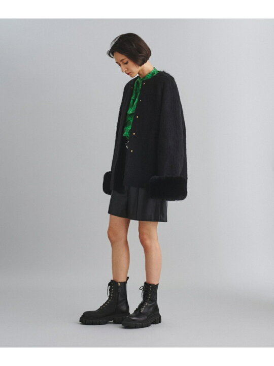 楽天市場】【SALE／60%OFF】ファー付シャギーノーカラーコート GRACE 