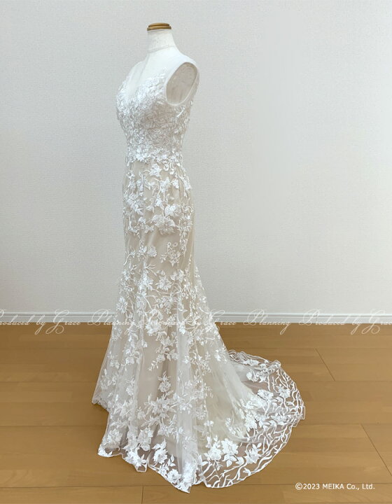 楽天市場】【ベージュ/ ホワイト】【即日発送】 ウェディングドレス V  