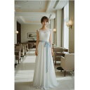 在庫処分【即日発送】サッシュリボンプレゼント ウェディングドレス 二次会 白 肩布あり ロング スレンダードレス ウェディングドレス 花嫁ドレス 1.5次会 前撮り 後撮り リゾートウエディング WeddingDress 7号9号11号 gcd_8825