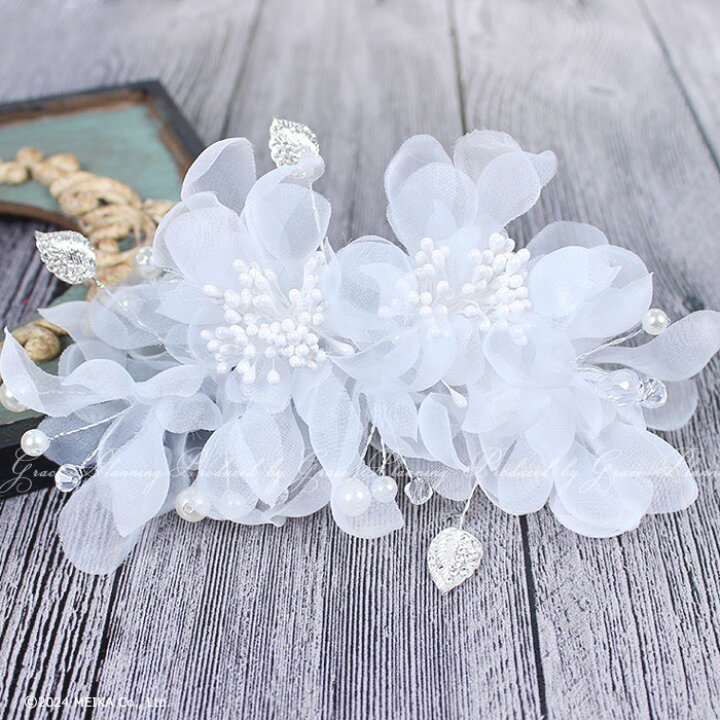 楽天市場】New! お花の髪飾り ヘッドドレス ウェディング セルフフォト 