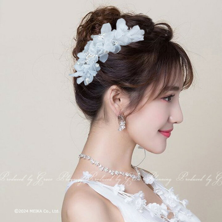 楽天市場】New! お花の髪飾り ヘッドドレス ウェディング セルフフォト 