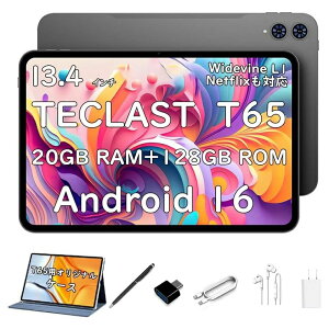�y2000�N�[�|���t���zTECLAST T65 Android 16 �^�u���b�g PC�A13.4 �C���` 1920*1200 �t�� HD 120Hz �A�_�v�e�B�u ���t���b�V�� ���[�g