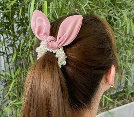 【今だけ47％OFFクーポン有】シュシュ レディース ヘアアクセサリー 髪飾り ヘッドアクセサリー パール ヘアゴム 小物 エレガント キュート フェミニン ベージュ レッド ブラック ピンク ミセス 清楚 お洒落 美人 お出かけ ナチュラル 母親 /[faa52]