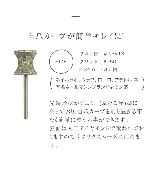 楽天市場 ゆうパケット対象商品 爪ヤスリ ネイルマシン ネイルラボ ウラワ ローロ プチトル スピードル 対応 マシンビット ダイヤモンドビット ジェミニ ジェルネイル用品グレースガーデン