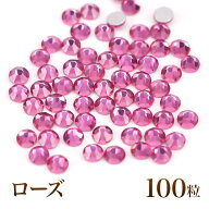 【ANF】スワロフスキーのような輝き 平底ラインストーンローズ 100粒