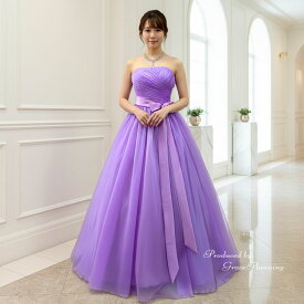 【NEW★サッシュリボン付き】カラードレス ロングドレス 演奏会用ドレス プリンセスライン(グリーン ラベンダー オレンジ イエロー コーラルピンク )Aライン オーガンジー 編み上げ ウエディングドレス 前撮り 後撮り 推し活 推し色 フォト婚 (cd13150-t)
