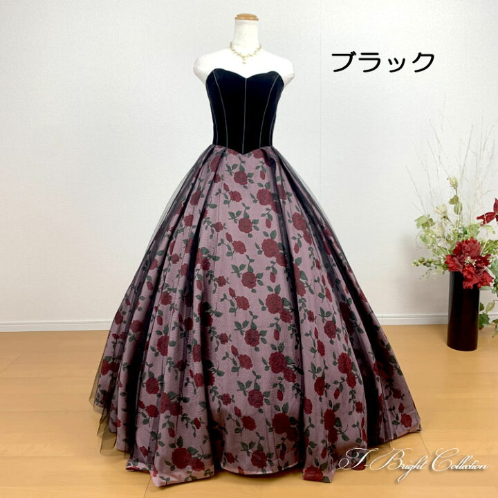 楽天市場】カラードレス 演奏会用ドレス ウェディングドレス 花柄 