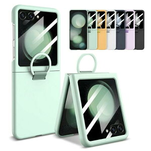 Galaxy Z Flip7 �P�[�X �J�o�[ �܂肽���݌^ �T�u�f�B�X�v���C�t���ی�t�B���� �����K���X�t�B�����t�� ��̌^�����O�t�� �X�^���h�@�\ �V���v�� �X�g���b�v�� �T Samsung ������
