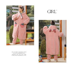 バスローブ パジャマ レディース 冬 ガウン ズボン大きいサイズ かわいい 長袖 ルームウェア 女子会 ナイトガウン 着る毛布 もこもこ 寝巻き 女性用 ふわふわ 前開き 裏起毛 可愛い 部屋着