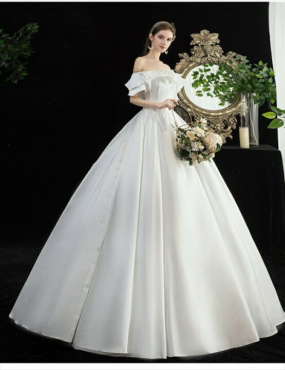 高品質 ウェディングドレス 結婚式 気質 花嫁 豪華 ドレス 二次会 B178 