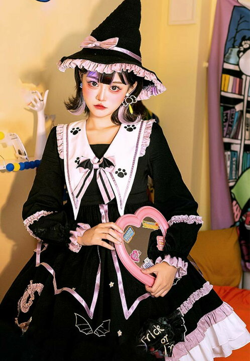 楽天市場】ワンピース ロリータ ハロウィン 魔女風 ウイッチ 魔法使い 
