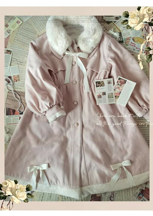 楽天市場】ステンカラーコート ロリータ 冬服 リボン レディース  