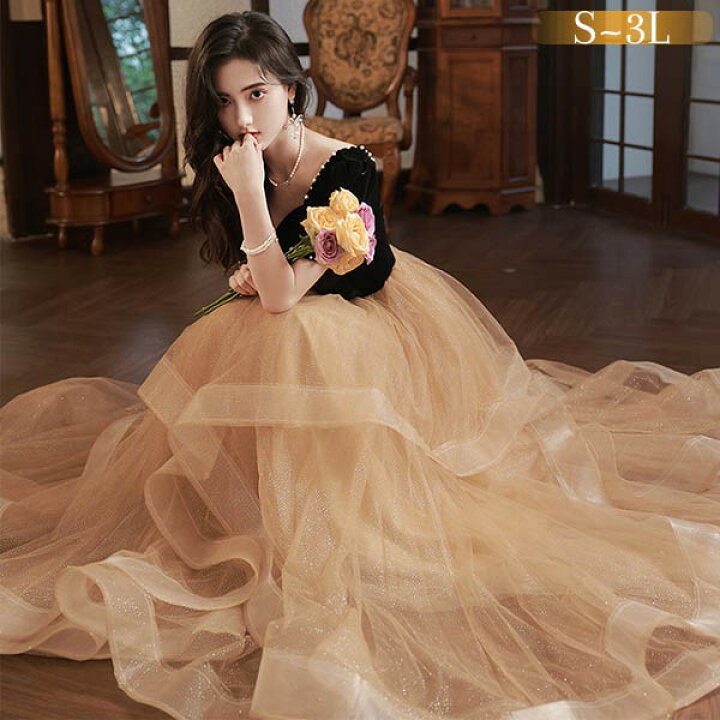 楽天市場】ドレス 大人 ピアノ 発表会 ロングドレス 演奏会 結婚式  