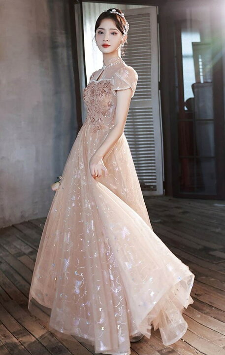 楽天市場】ドレス キラキラ 大人 ピアノ 発表会 ロングドレス 演奏会  