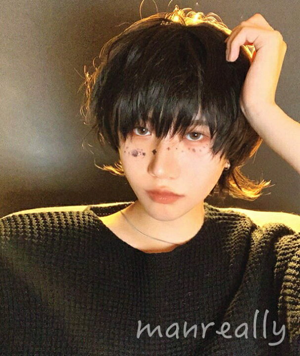 フルウィッグ メンズ 男装 コスプレ ショート ブラック 黒 イケメン 自然 待望
