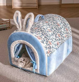 猫ベッド 犬ベッド ペットベッド ネコ ウサギ ふわふわ あったか ペットクッション かわいい ペット用品 ハウス 寝具 柔らかい 寝心地 インテリア おしゃれ 青 プレゼント dr081t2t2ze