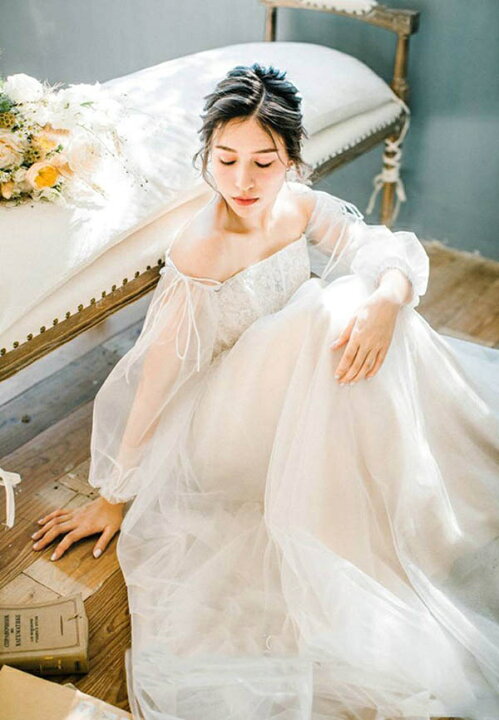 楽天市場】ウェディングドレス 結婚式 花嫁 トレーンドレス オフ  