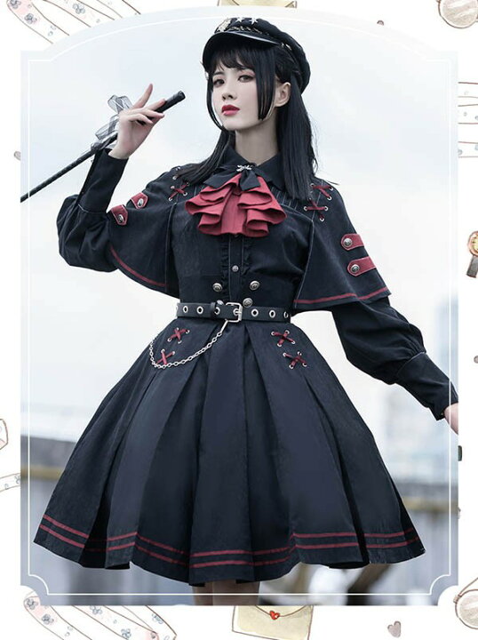 楽天市場】ミニロリ 軍服ロリータ フルセット ブラウス スカート 上下 