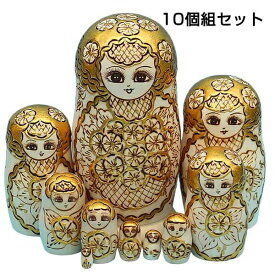 マトリョーシカ ロシア 人形 民芸品 土産物 手作り人形 手描き オブジェ 10個組20cm インテリア雑貨 洋風 ギフト プレゼント 北欧雑貨 伝統工芸 おもちゃ 飾り 誕生日 キッズ 子供 部屋 ハロウィン クリスマス ja074x1