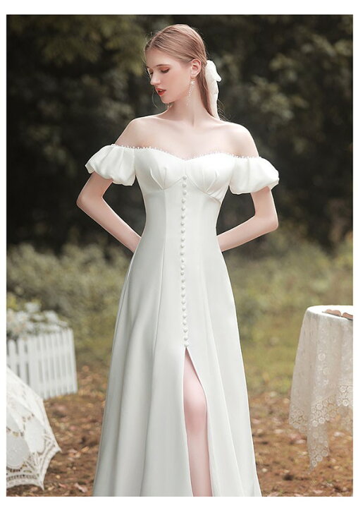 楽天市場】ウェディングドレス アイボリー ロングドレス オフ  