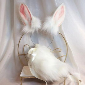 コスプレ道具 ハロウィン 兎 耳 尻尾 手作り もこもこ 文化祭 学園祭 パーティー COSPLAY コスチューム アクセサリー cosplay用 dd049zozozo