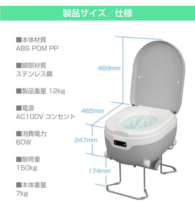 サイズ ラップポン 楽天市場 ポータブルトイレ 携帯トイレ WRAPPON 