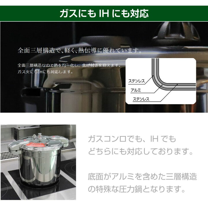 楽天市場】圧力なべ IH対応 業務用 プロ仕様 ワンダーシェフ 圧力鍋 