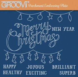 【Groovi】グルーヴィ パーチメントクラフトテンプレート メリークリスマス A5スクエア クリスマスデザイン