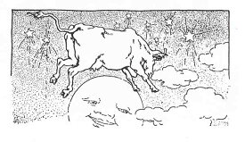 ラバースタンプ 牛が月を飛び越えた〜マザーグースより〜 【クリング】 ラバースタンプ 輸入スタンプ アートスタンプ