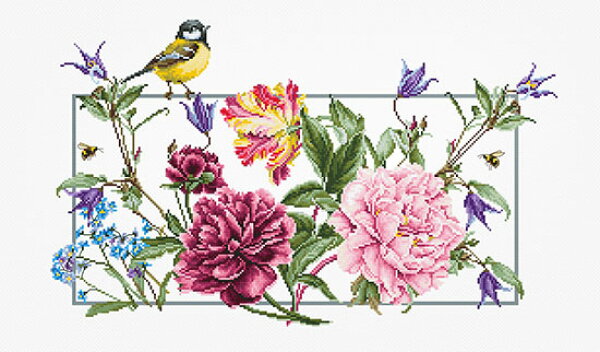 メール便送料無料  クロスステッチ 刺繍キット  ルーカス Luca-S  春の花 16ct   小鳥 花   クロスステッチキット ししゅう 刺繍