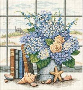 [֑ NXXeb` hJLbg fBVY Dimensions AWTCƊLk Hydrangeas and Shells 14ct  NXXeb`Lbg イ hJ