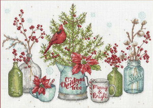 メール便送料無料 クロスステッチ 刺繍キット ディメンションズ Dimensions 小鳥と木の実 Birds and Berries 14ct クリスマス クロスステッチキット ししゅう 刺繍