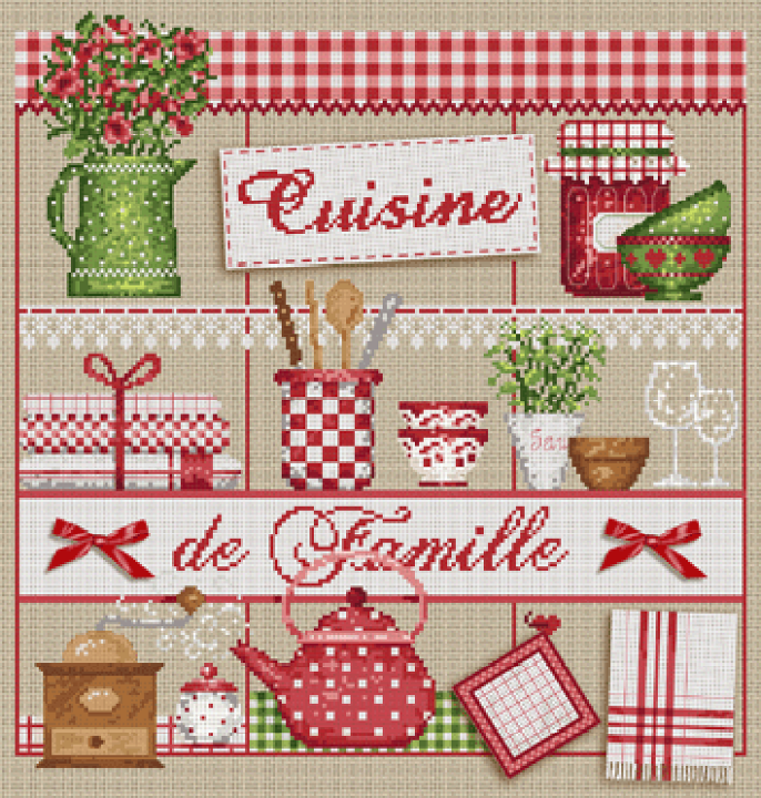 楽天市場】フランスのクロスステッチ 刺繍図案 家族のキッチン Cuisine