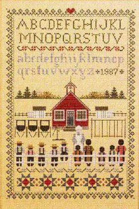 楽天市場 Told In A Garden クロスステッチ 刺繍図案 Schoolhouse Sampler グレイスワーク