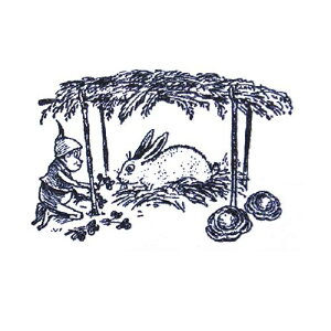 コックス画 ラバースタンプ ブラウニーとウサギ アンマウント 輸入スタンプ アートスタンプ ゴム印・スタンプ