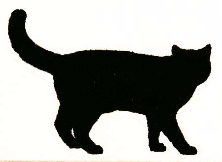 楽天市場】ラバースタンプ 黒猫のシルエット 木の持ち手 ウッド 