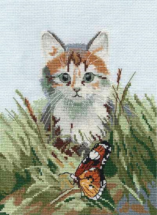 楽天市場 オーブン Oven クロスステッチ刺繍キット アメージングミーティング 16ct 猫と蝶々 クロスステッチキット ししゅう 刺繍 グレイスワーク